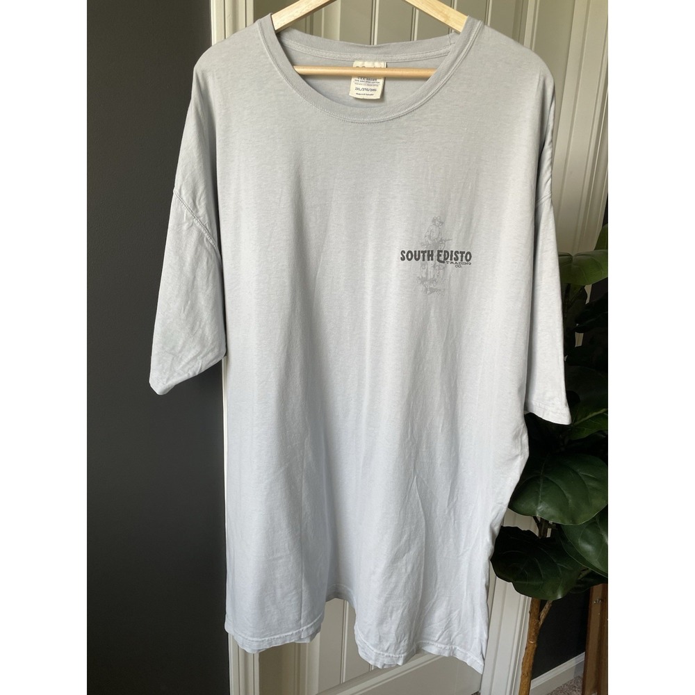 South Edisto Trading Co Mens Comfort Wash Cowboy Graphic Tee Gray 2XL